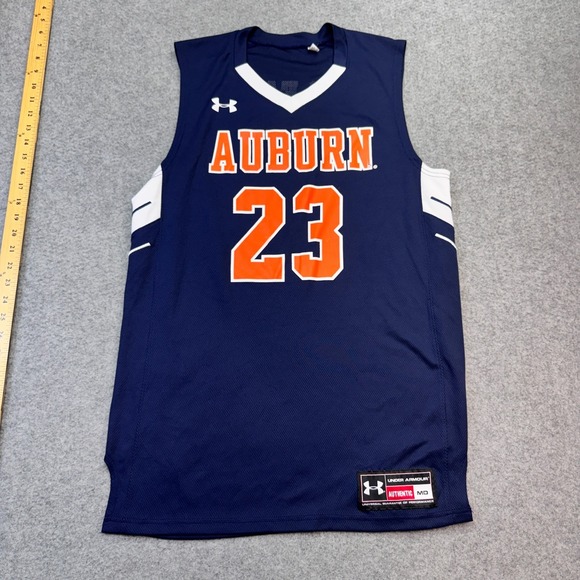 Under Armour Men Basketball Jersey M Authentic Auburn Tigers #23 Navy Polyester - Picture 1 of 9